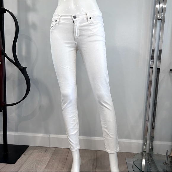 Citizens of Humanity 28 Medium Rise Crop Skinny White Jeans - Picture 2 of 15